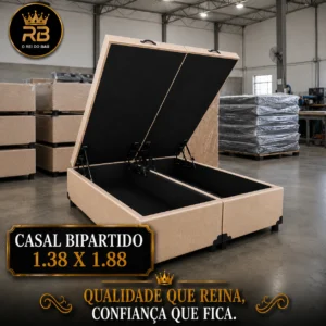 Cama Box Baú Premium Bipartido [(2)69x188] 138x188 (Casal)
