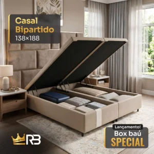 Cama Box Baú Special - Casal Bipartido 138x188